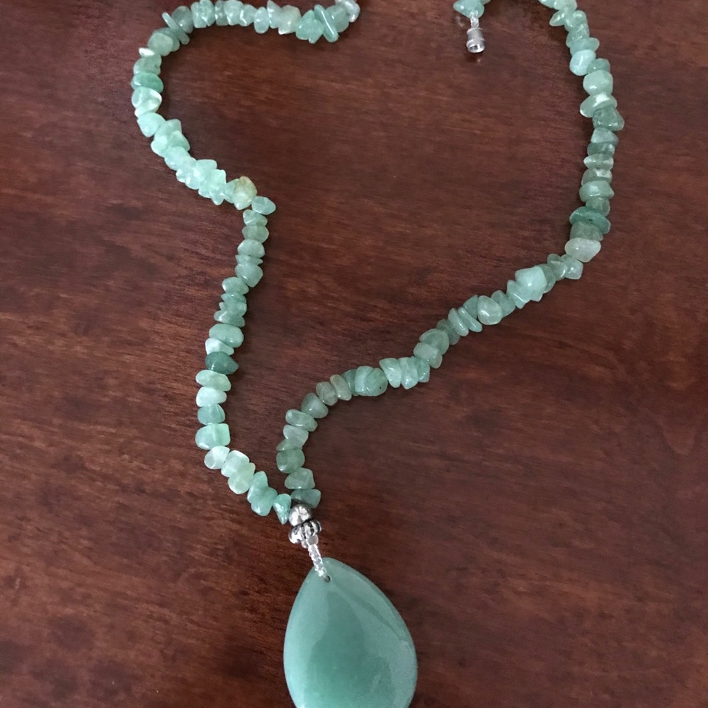 Turquoise rock necklace